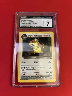 CGC 7 - Dark Raticate - 51/82 - 1st Edition - Team Rocket - Pokemon Slab - Image 1