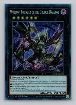 Wollow, Founder of the Drudge Dragons #DABL-EN047 Darkwing Blast Yugioh 1st Ed. - Image 1