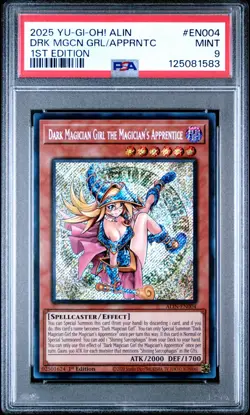 2025 YU-GI-OH! 1ST ED #EN004 DARK MAGICIAN GIRL THE MAGICIAN'S APPRENTICE PSA 9 - Image 2
