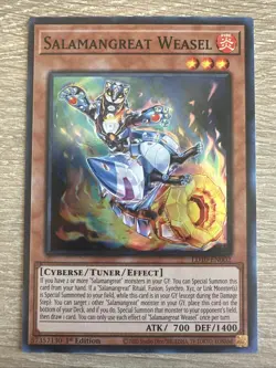 Yu-Gi-Oh Salamangreat Weasel 1st Edition NM Super Rare LD10-EN002 - Image 1