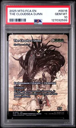 2025 MTG FINAL FANTASY: THROUGH THE AGES #0016 THE CLOUDSEA DJINN PSA 10 - Image 1