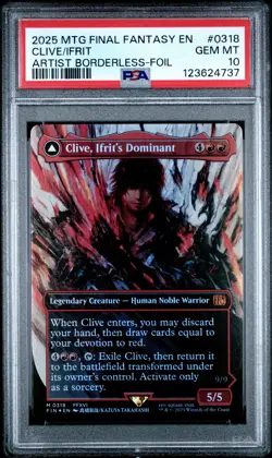 4737 Clive Ifrit Dominant BL 2025 MTG Final Fantasy #0318 Artist Foil PSA 10 - Image 1
