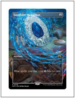 1x Sapphire Medallion, Borderless Art, Magic the Gathering MTG NM - Image 1
