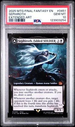 3254 Sephiroth One-Winged Angel 2025 MTG Final Fantasy #0451 Extended Art PSA 10 - Image 1