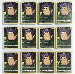 12 Pikachu 5/25 NM Full Art Holo Pokemon Celebrations 25th Anniversary TCG Card - Image 1