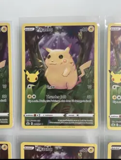 12 Pikachu 5/25 NM Full Art Holo Pokemon Celebrations 25th Anniversary TCG Card - Image 3