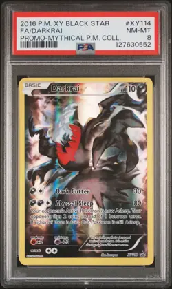 2016 POKEMON XY PROMO MYTHICAL POKEMON COLLECTION FULL ART/DARKRAI PSA 8 - Image 1