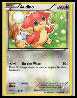 Audino 85/101 Pokemon Card Noble Victories Uncommon 90 HP Lightly Played PV - Image 1