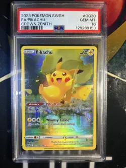 PSA 10 2023 POKEMON SWORD & SHIELD CROWN ZENITH #GG30 FULL ART/PIKACHU PSA 10 - Image 3