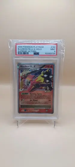 2009 POKEMON PLATINUM SUPREME VICTORS #142 BLAZIKEN FB LV.X-HOLO PSA 9 - Image 1