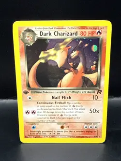 Pokemon 1st Edition Dark Charizard 4/82 Team Rocket Holo - Image 1