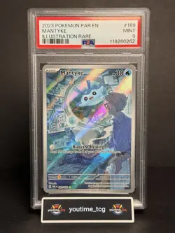 2023 Pokemon Par En-Paradox Rift Illustration Rare Mantyke #189 PSA 9 - Image 1