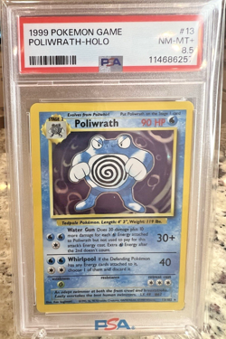 1999 POKEMON BASE SET UNLIMITED #13 POLIWRATH-HOLO PSA 8.5 Rare Grade ! - Image 1