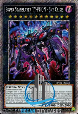 Yugioh Super Starslayer Ty-Phon - Sky Crisis RA04-EN072 Platinum Secret Rare 1st - Image 1