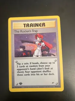Pokemon/Gym Heroes Rocket's Trap *1st Edition* 19/132 HOLO Trainer WOTC *NM GEM* - Image 1