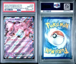 2025 Pokemon Team Rocket's Mewtwo EX Holo Black Star Promo Mewtwo EX Box PSA 10 - Image 3