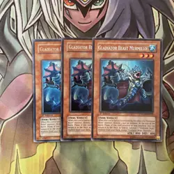 GLAS-EN019 x3 Galdiator Beast Murmillo Rare Excellent Condition Yugioh - Image 1