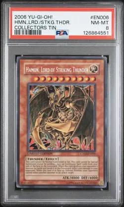 2006 YU-GI-OH! COLLECTORS TIN #EN006 HAMON, LORD OF STRIKING THUNDER PSA 8 - Image 1