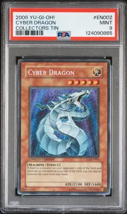 2006 YU-GI-OH! COLLECTORS TIN #EN002 CYBER DRAGON PSA 9 - Image 1