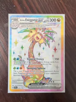 Pokemon TCG Alolan Exeggutor EX 225/191 Surging Sparks Ultra Rare Card - Image 1
