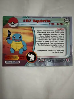 2000 Topps Chrome Pokemon Cards - Series 1 - Squirtle #07 - Holo - Image 2