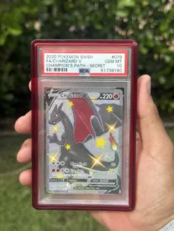 PSA 10 GEM MINT Charizard V 079/073 Champions Path Holo Pokemon Card - Image 1