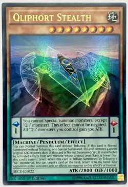 SECE-EN022 Qliphort Stealth - Ultra Rare 1st Edition Lightly Played YuGiOh Card - Image 1