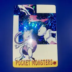 1999 Pokemon Japanese Bandai Carddass Mewtwo Vending Card Sticker - NM - Image 1