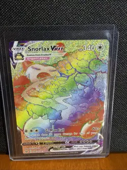 Pokemon TCG Snorlax VMAX Holo Secret Rare Card Sword & Shield 206/202 - Image 1