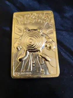 23K Gold Plated Poliwhirl Pokemon Card Burger King Promotion 1999 Nintendo - Image 3