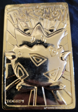 23K Gold Plated Togepi Egg Pokemon Card Burger King Promotion 1999 Nintendo - Image 1