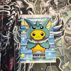 Pikachu Vaporeon Poncho Card Database Attacks 2 Cracked Ice Holo Pokemon - Image 1