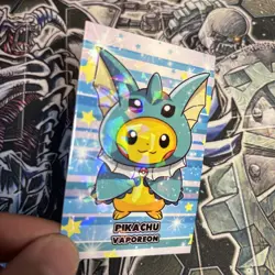 Pikachu Vaporeon Poncho Card Database Attacks 2 Cracked Ice Holo Pokemon - Image 2