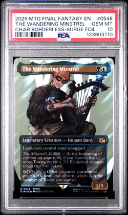 3110 The Wandering Minstrel 2025 MTG Final Fantasy #0548 Surge Foil PSA 10 - Image 1