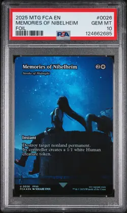 2025 MTG FINAL FANTASY: THROUGH THE AGES FOIL #0026 MEMORIES OF NIBELHEIM PSA 10 - Image 1