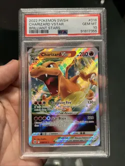 PSA 10 2022 Pokemon SWSH Charizard VSTAR #018/172 Ultra Rare Brilliant Stars - Image 1