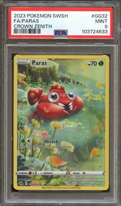 PSA 9 MINT PARAS GALARIAN GALLERY GG32/GG70 CROWN ZENITH 2023 POKEMON TCG - Image 1