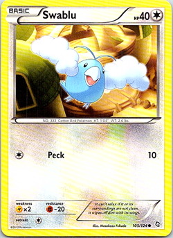 Swablu 105/124 Pokemon BW Dragons Exalted Regular Light Play - Image 1