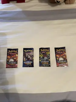 4 SHINING FATES Pokemon Booster Pack Lot (Art Set) Factory Sealed - Image 1