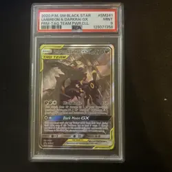 2020 Pokemon SM Black Star Promos Umbreon & Darkrai GX Tag Team SM241 PSA 9 - Image 1