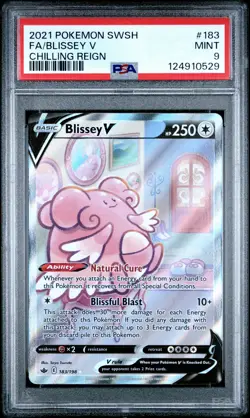 2021 POKEMON SWORD & SHIELD CHILLING REIGN #183 FULL ART/BLISSEY V PSA 9 - Image 1