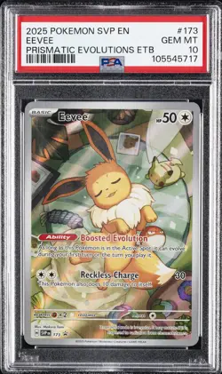 2025 POKEMON SVP EN-SV BLACK STAR PROMO #173 EEVEE PSA 10 - Image 1