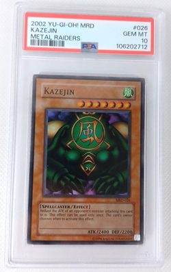 2002 YuGiOh Kazejin MRD-026 Super Rare Metal Raiders Unlimited PSA 10 - Image 1