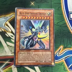 Yugioh! Blue-Eyes Shining Dragon MOV-EN001 Super Rare Limited Edition HP - Image 1