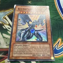 Yugioh! Blue-Eyes Shining Dragon MOV-EN001 Super Rare Limited Edition HP - Image 2