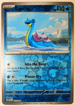 Reverse Holo Paldean Fates Lapras ■ 016/091 Common ■ Pokemon Card Near Mint - Image 1