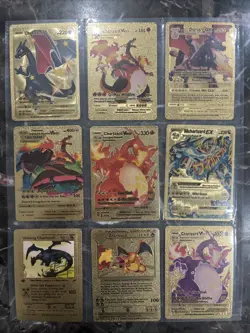 Pokemon Pikachu Gold Foil Cards 9 Different Cards Types - Image 1