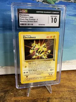 CGC 10 GEM MINT Electabuzz 1999 Black Star Promo WB Movie Pokemon Card - Image 2
