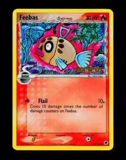 2006 Pokemon FEEBAS Ex Dragon Frontiers REVERSE HOLO Foil STAMPED Card 49/101 - Image 3