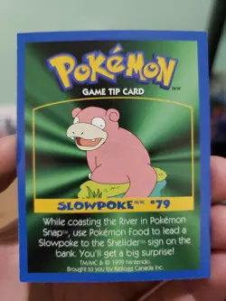Pokemon: SLOWPOKE #79 [Game Tip Card] [Kellogg's Canada Cereal Promo (1999)] NM - Image 2